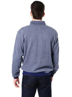 Peter Millar Men's Melange Fleece Herringbone 1/4 Zip Pullover -Standrews Links Officials Store mf16k37 patriotnavyalt3