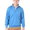 Peter Millar Men's Heather Interlock With Contrast Quarter-Zip