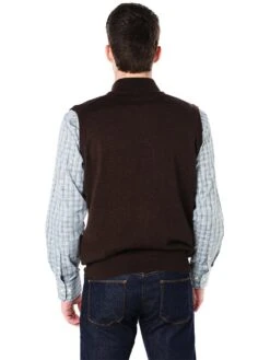 Peter Millar Men's Marino Wool 1/4 Zip Vest -Standrews Links Officials Store mf16s54 bisonalt3