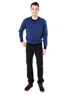 Peter Millar Suede Trimmed Crewneck Sweater -Standrews Links Officials Store mf16s61 navyalt1