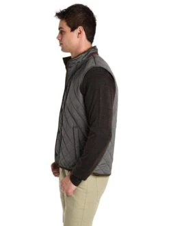 Peter Millar Men's Essex Melange Quilted Vest -Standrews Links Officials Store mf17z13a glaciergreyalt1