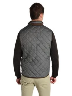 Peter Millar Men's Essex Melange Quilted Vest -Standrews Links Officials Store mf17z13a glaciergreyalt2