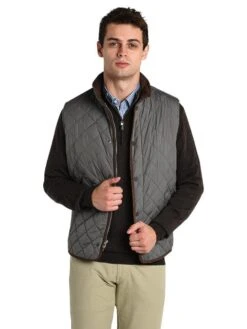 Peter Millar Men's Essex Melange Quilted Vest -Standrews Links Officials Store mf17z13a glaciergreyalt3
