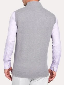 Peter Millar Tri Blend 1/4 Zip Vest -Standrews Links Officials Store mf18k35 galegreyalt1