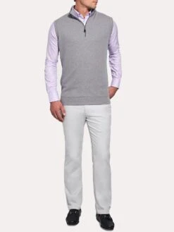Peter Millar Tri Blend 1/4 Zip Vest -Standrews Links Officials Store mf18k35 galegreyalt2