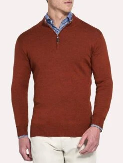 Peter Millar Crown Soft Quarter-Zip Sweater -Standrews Links Officials Store mf18s52 hickory