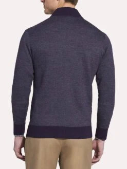 Peter Millar Birdseye Quarter-Zip With Covered Placket -Standrews Links Officials Store mf18s62 pomerolalt1