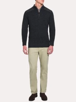 Peter Millar Mountainside 1/4 Zip With Shoulder Detail -Standrews Links Officials Store mf18s90 blackalt3