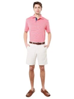 Peter Millar Men's Barracuda Stripe Stretch Jersey Polo -Standrews Links Officials Store ms16ek20 guavaalt3