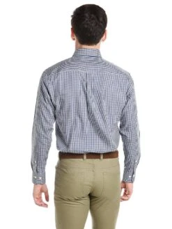 Peter Millar Men's Crown Soft Gingham Sport Shirt -Standrews Links Officials Store ms18w11nbl yankeebluealt1