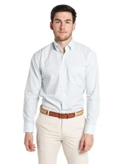 Peter Millar Men's Crown Finish Wetland Tattersall Sport Shirt