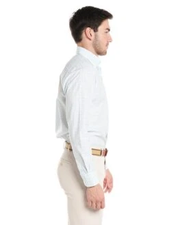 Peter Millar Men's Crown Finish Wetland Tattersall Sport Shirt -Standrews Links Officials Store ms18w23nbl tarheelbluealt1