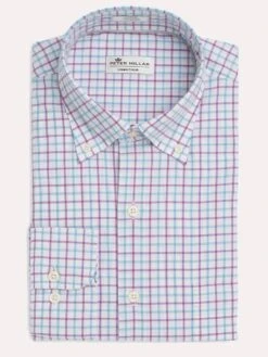 Peter Millar Men's Crown Finish Wetland Tattersall Sport Shirt -Standrews Links Officials Store ms18w23nbl ses.1200w