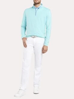 Peter Millar Men's Perth Stretch Melange Quarter-Zip -Standrews Links Officials Store ms19ek40b seashorealt1