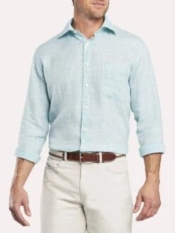 Peter Millar Crown Cool Linen Shirt -Standrews Links Officials Store ms19w04csl seashore 9ba8be33 49f4 46b4 b436 08f7f2002ab8