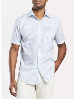 Peter Millar Beach Leaves Short Sleeve Sportshirt