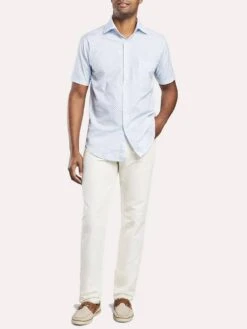 Peter Millar Beach Leaves Short Sleeve Sportshirt -Standrews Links Officials Store ms19w73css cottagebluealt2