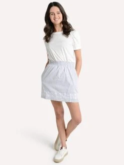 J. Marie Nancy Skirt -Standrews Links Officials Store nancyskirt greystripe whiteembroideryalt1