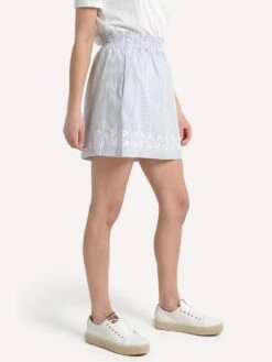 J. Marie Nancy Skirt -Standrews Links Officials Store nancyskirt greystripe whiteembroideryalt2
