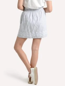 J. Marie Nancy Skirt -Standrews Links Officials Store nancyskirt greystripe whiteembroideryalt3