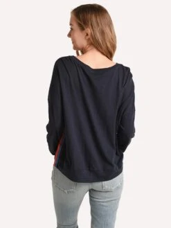 Sundry Side Stripes Easy Long Sleeve Sweatshirt -Standrews Links Officials Store p3 793t5 navysidestripesalt2