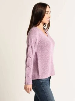 Velvet Pearl Long Sleeve V-Neck Sweater -Standrews Links Officials Store pearla03 berryalt1