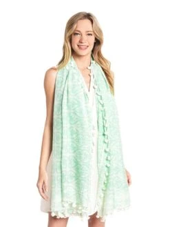 Oliphant Pom Pom Cotton And Silk Scarf