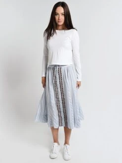 Lemlem Nefasi Button Down Skirt -Standrews Links Officials Store r1931 skybluealt1