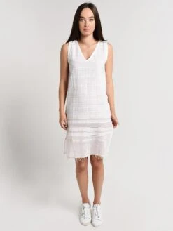 Lemlem Kalali V Neck Dress -Standrews Links Officials Store r1953 whitealt1