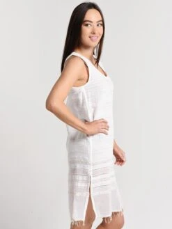 Lemlem Kalali V Neck Dress -Standrews Links Officials Store r1953 whitealt2