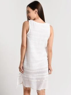 Lemlem Kalali V Neck Dress -Standrews Links Officials Store r1953 whitealt3