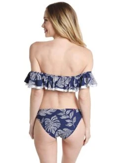 Red Carter Amazon Jungle Double Ruffle V Bandeau -Standrews Links Officials Store rcam318281 navyalt2