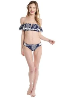 Red Carter Amazon Jungle Double Ruffle V Bandeau -Standrews Links Officials Store rcam318281 navyalt3