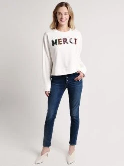 Grey Lab Embellished Patch Sweatshirt -Standrews Links Officials Store rs272t whitealt1