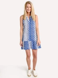 Oliphant Ruffle Hem Sleeveless Dress -Standrews Links Officials Store rufflehemsldress bluealt1