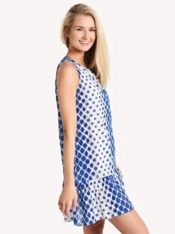 Oliphant Ruffle Hem Sleeveless Dress -Standrews Links Officials Store rufflehemsldress bluealt2