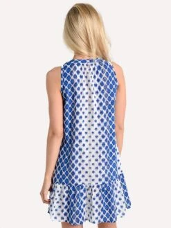 Oliphant Ruffle Hem Sleeveless Dress -Standrews Links Officials Store rufflehemsldress bluealt3