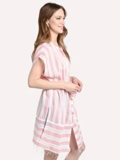 Lemlem Doro Front Open Caftan -Standrews Links Officials Store s1912 lightcoralalt2