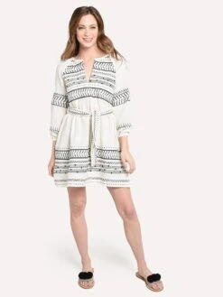 LemLem Women's Maya Blouse Dress 9 LemLem Women's Maya Blouse Dress -Standrews Links Officials Store s1932 ivoryalt3