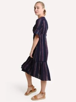 Sundry Ruffle Peasant Dress -Standrews Links Officials Store s5 e75 navyalt1