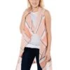 BB Dakota Avery Stripe Linen & Cotton Drape Front Vest