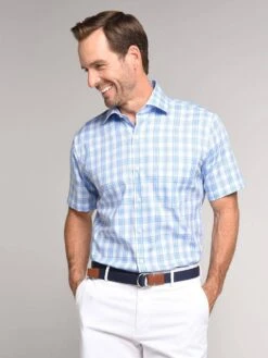 Peter Millar Men's Crown Ease Sloan Plaid Short Sleeve Sport Shirt -Standrews Links Officials Store sbs 3084 copy b57bef5c 1d68 4e53 af2f 176b2d4004fd