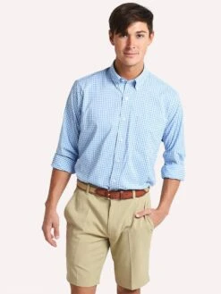 Oxford Howell Long Sleeve Gingham Performance Shirt -Standrews Links Officials Store sbs 6841 copy 2