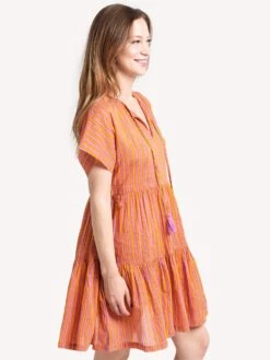 Oliphant Side Tie Tassel Short Dress -Standrews Links Officials Store sidetietasseldress orangealt1