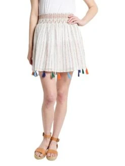 Alicia Bell Women's Stripe Embroidered Skirt