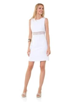Sail To Sable Poly Crepe Lace Dress White
