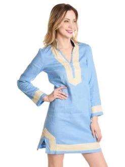 Sail To Sable Linen Dress -Standrews Links Officials Store sp18001s aqua goldalt1