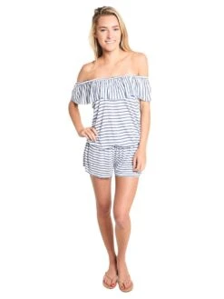 Splendid Mills Chambray All Day Romper -Standrews Links Officials Store sp48777 bluestripealt1