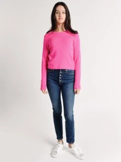 Majestic Wool And Cashmere Long Sleeve Crew Neck -Standrews Links Officials Store t015 fpu024 rosefluoalt3