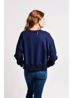 GLAM Solid Knit Pullover Sweater -Standrews Links Officials Store t1148 navyalt2